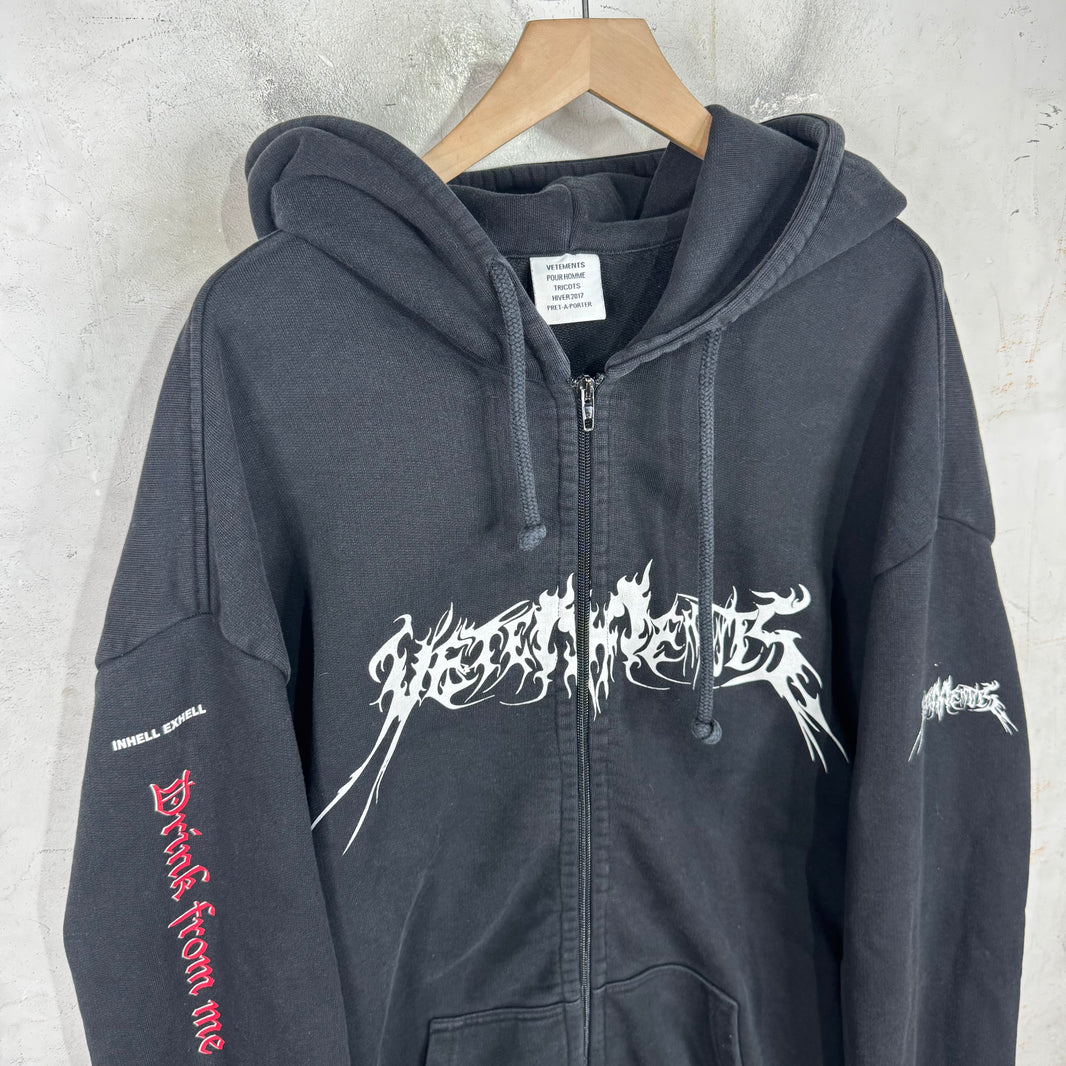 Vetements TFD Oversized Zip Up Hoodie