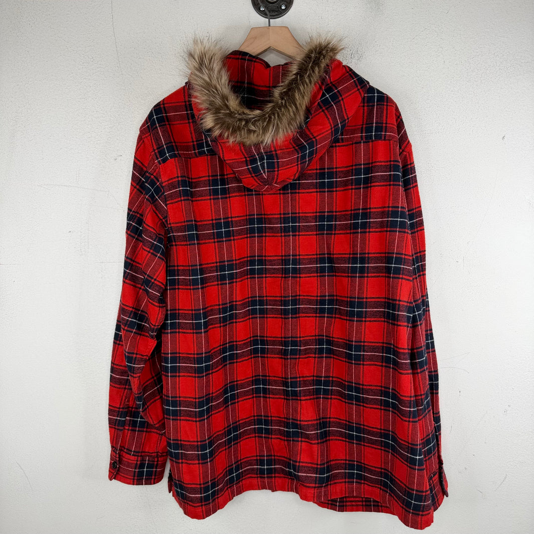 Supreme Fur Hooded Button Up Flannel