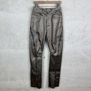 Rick Owens Lido Silver Coated Banana Bolan Jeans