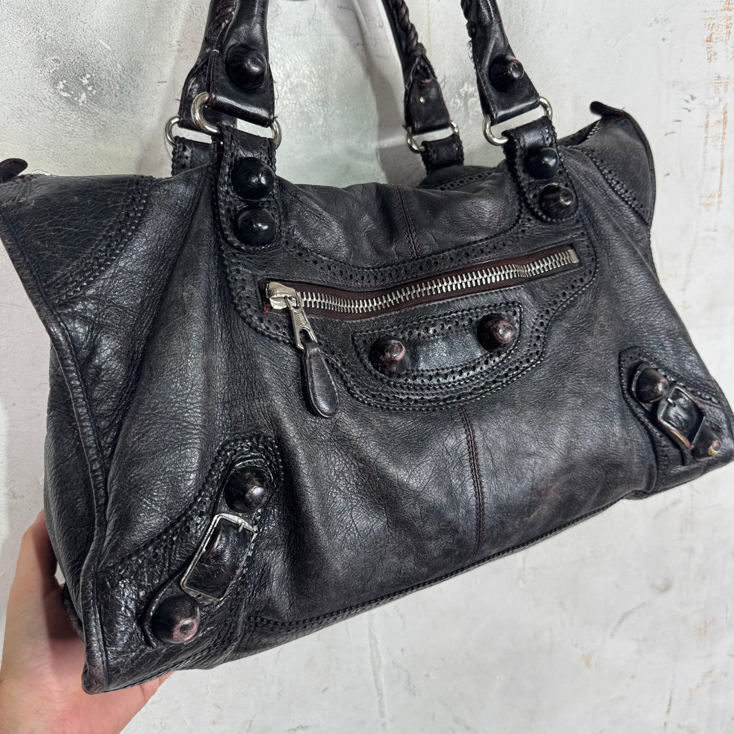 Balenciaga Large Blistered Leather City Bag
