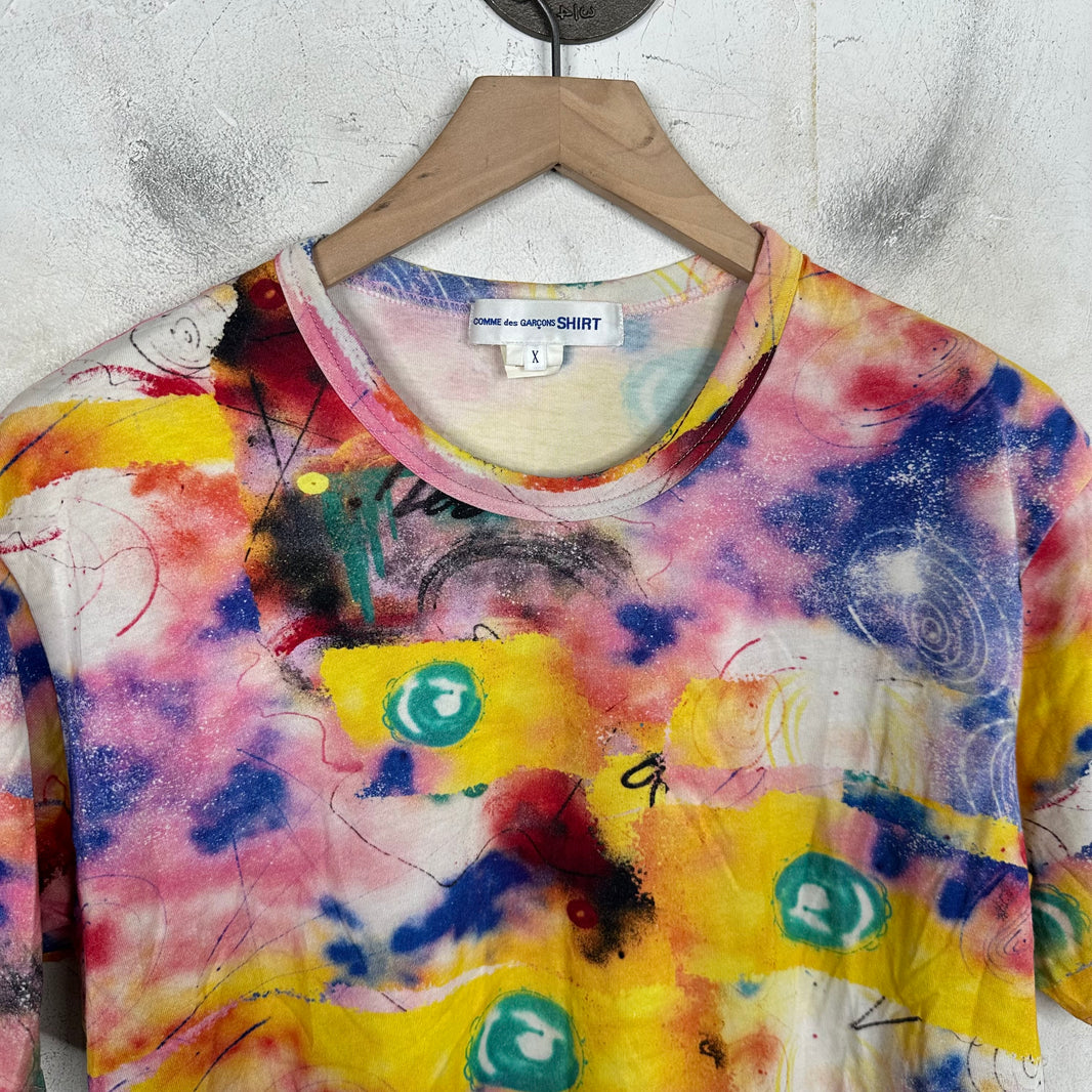 CDG Shirt Futura AOP Yellow T-Shirt