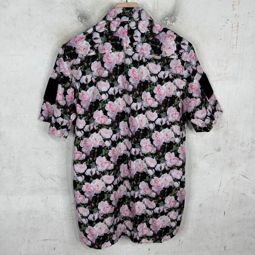Givenchy Floral Print SS Military Patch Shirt