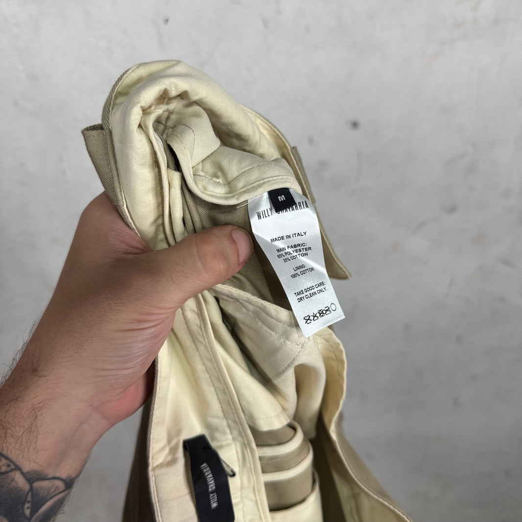 Willy Chavarria Khaki Pleated Canvas Shorts