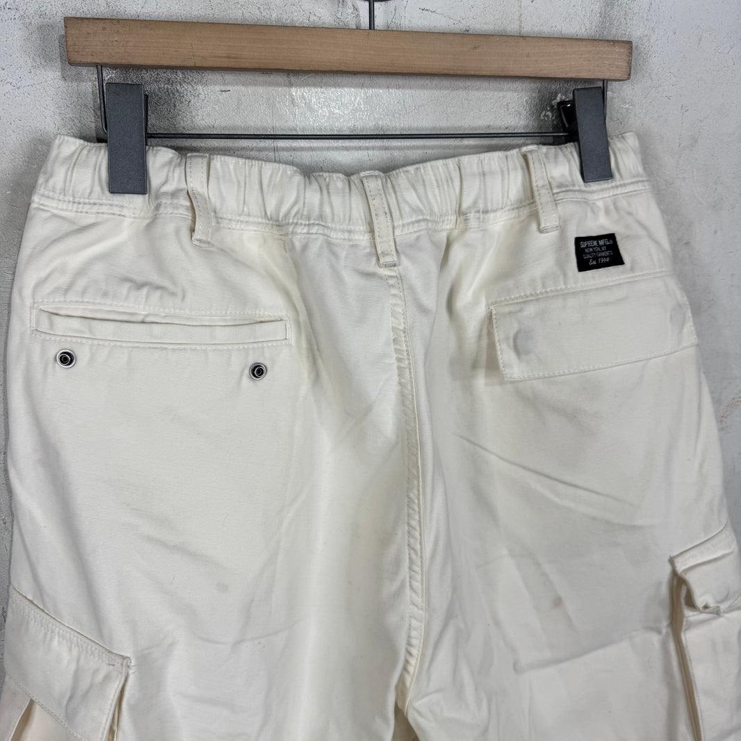 Supreme White Cargo Shorts