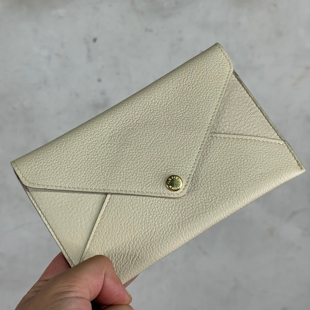 Louis Vuitton Leather Beige Envelope Pouch