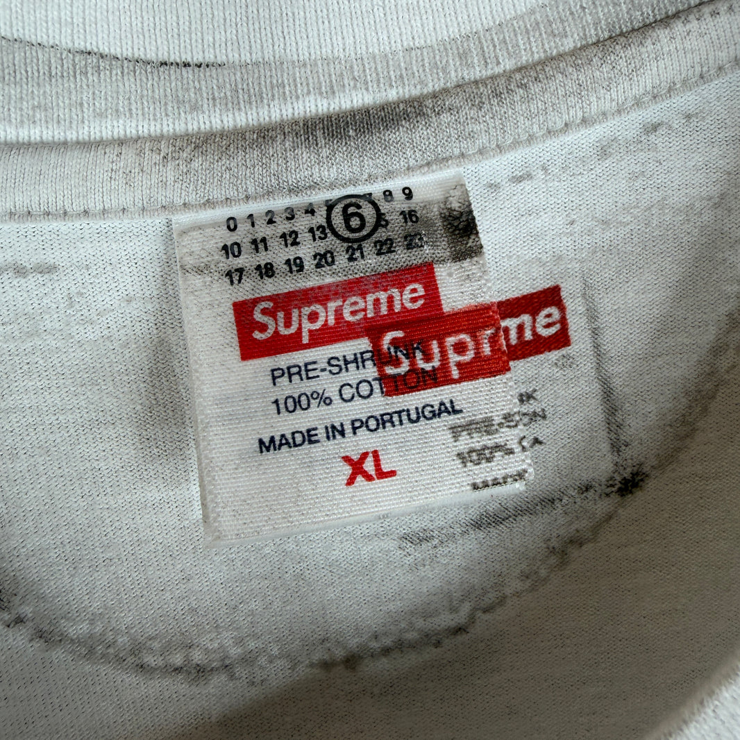 Supreme MM6 White Box Logo T-Shirt