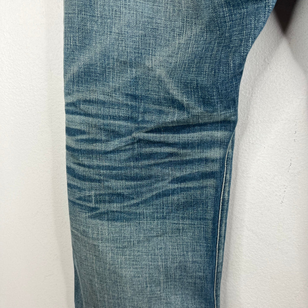 RRL Blue Washed Repaired Jeans