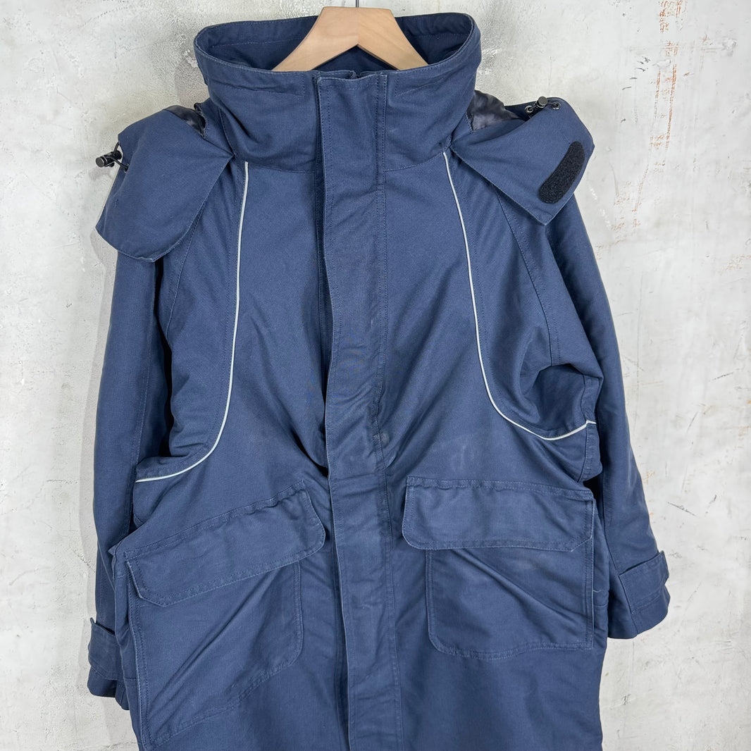 Balenciaga Navy Long Swing Parka Jacket