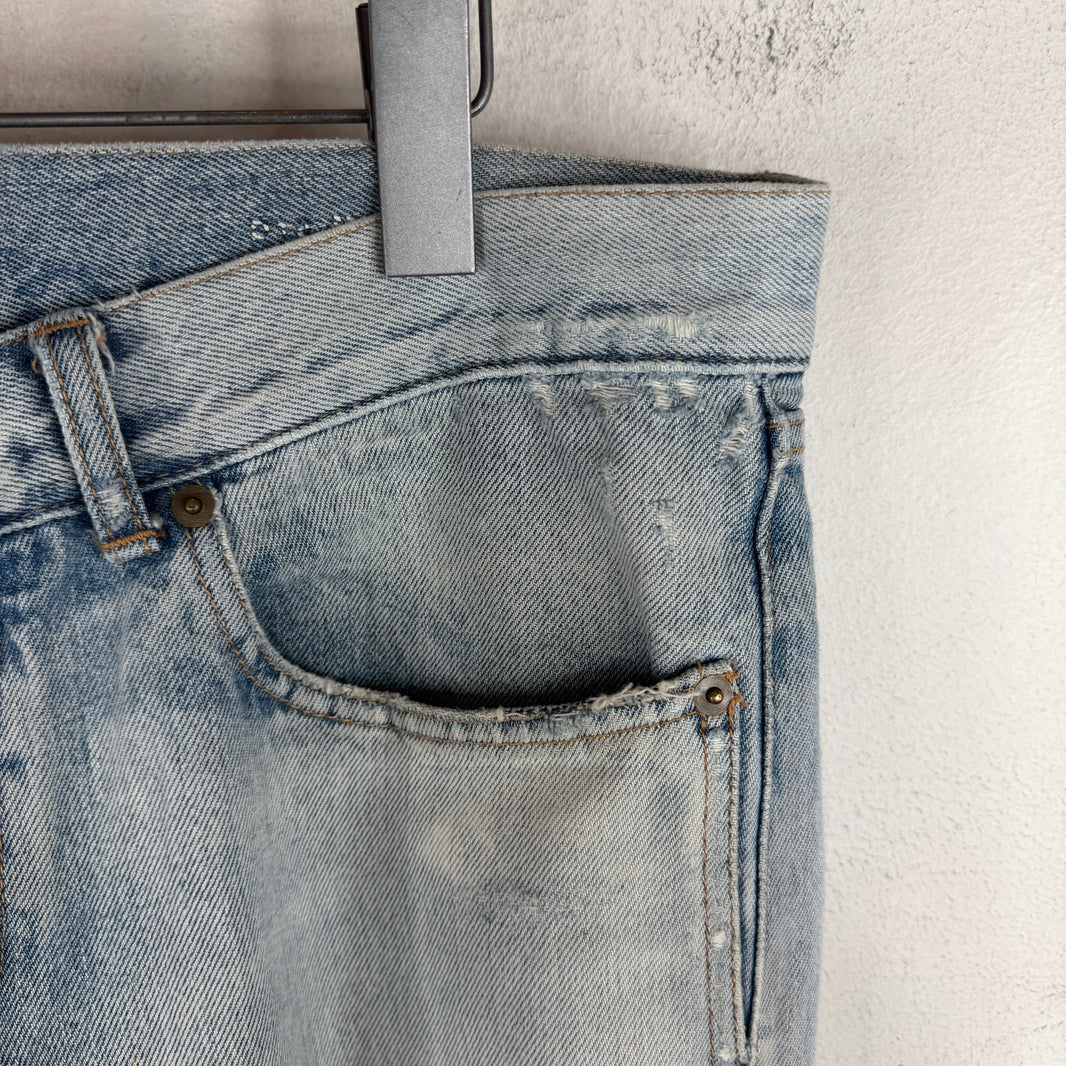 Saint Laurent Light Wash Repaired D18 Denim Jeans