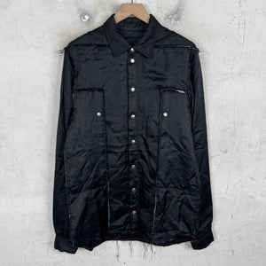 Rick Owens Geth Frayed Viscose Backstrap Shirt
