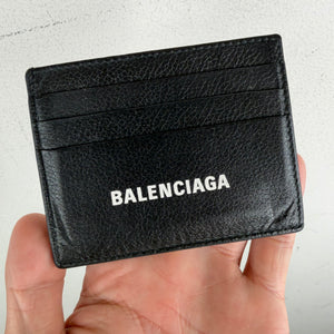 Balenciaga Black Leather Logo Cardholder