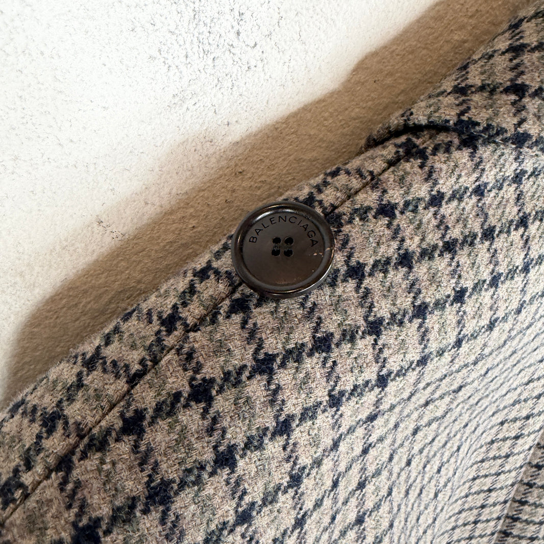 Balenciaga Gingham Double Breasted Trench Coat