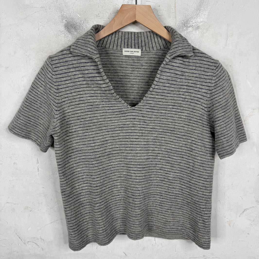 Dries Van Noten Grey Polo Shirt