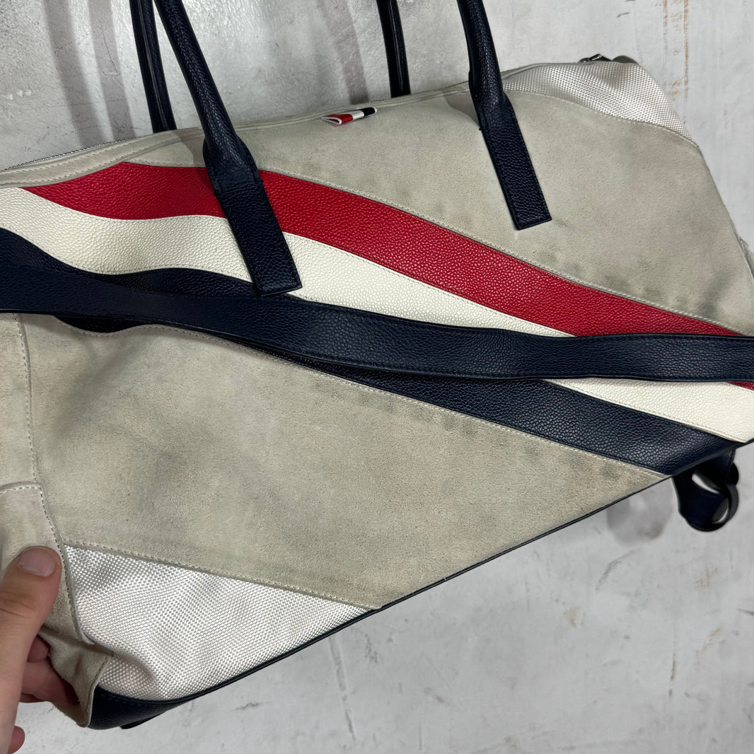 Thom Browne Suede Stripped Duffle Bag
