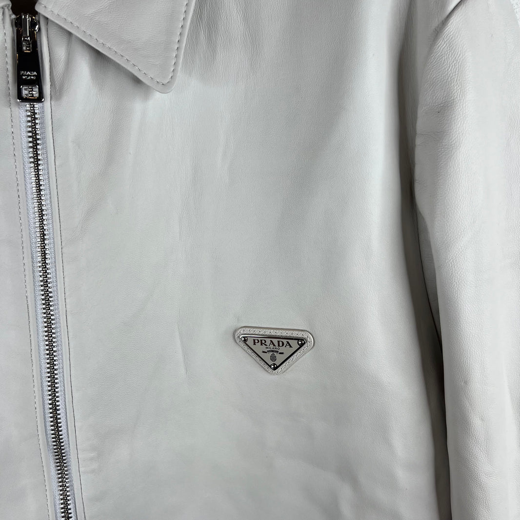 Prada White Nappa Lambskin Jacket