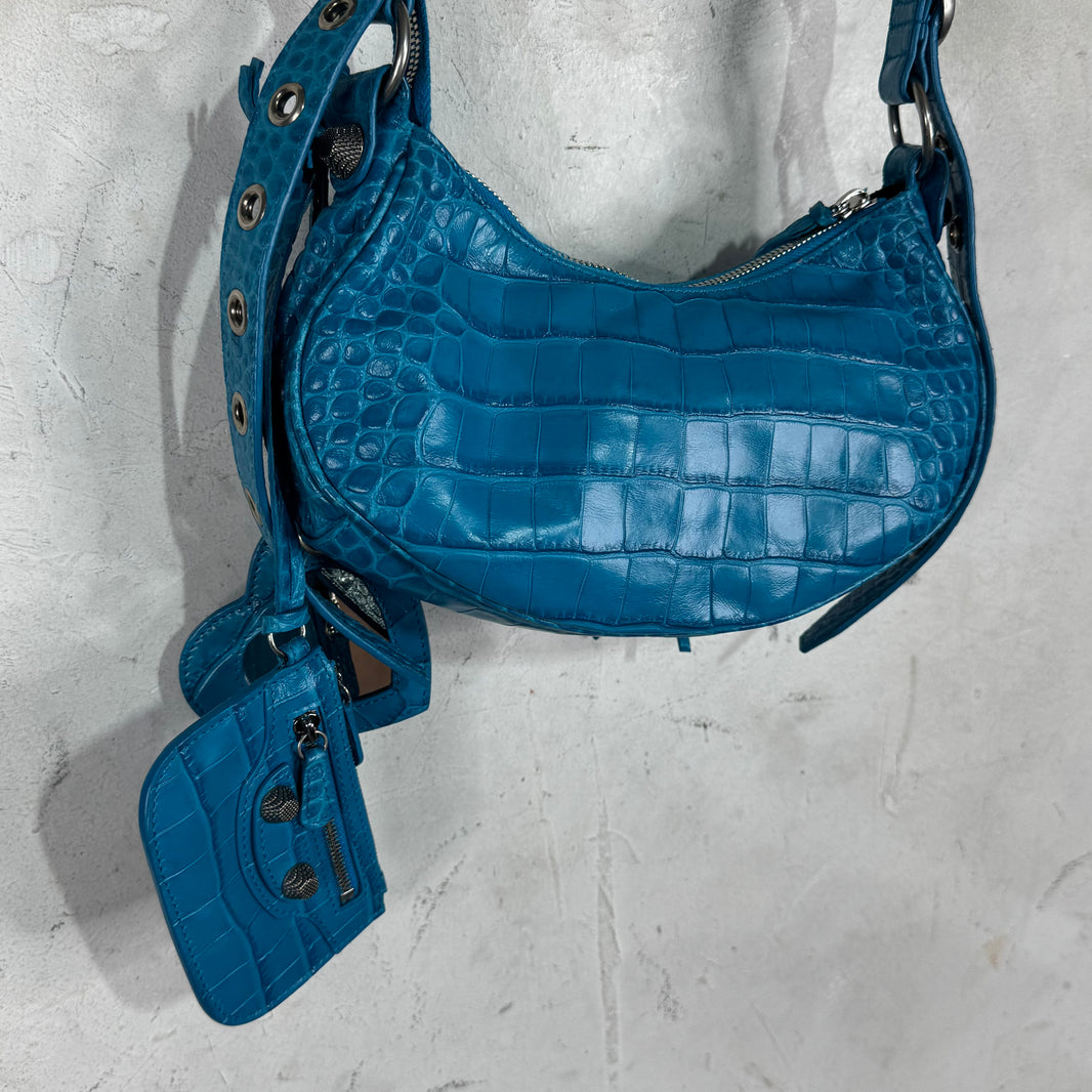Balenciaga Embossed Croc Cagole Bag