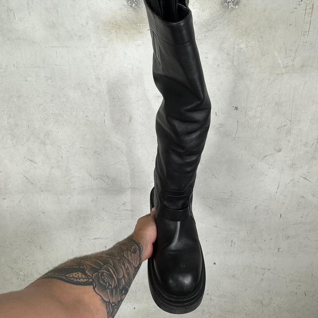 Rick Owens Mid Top Leather Bogun Boots