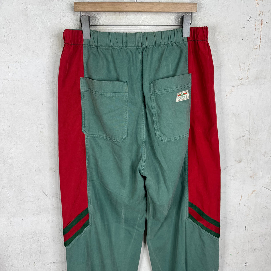 Gucci Green Paneled Nylon Pants