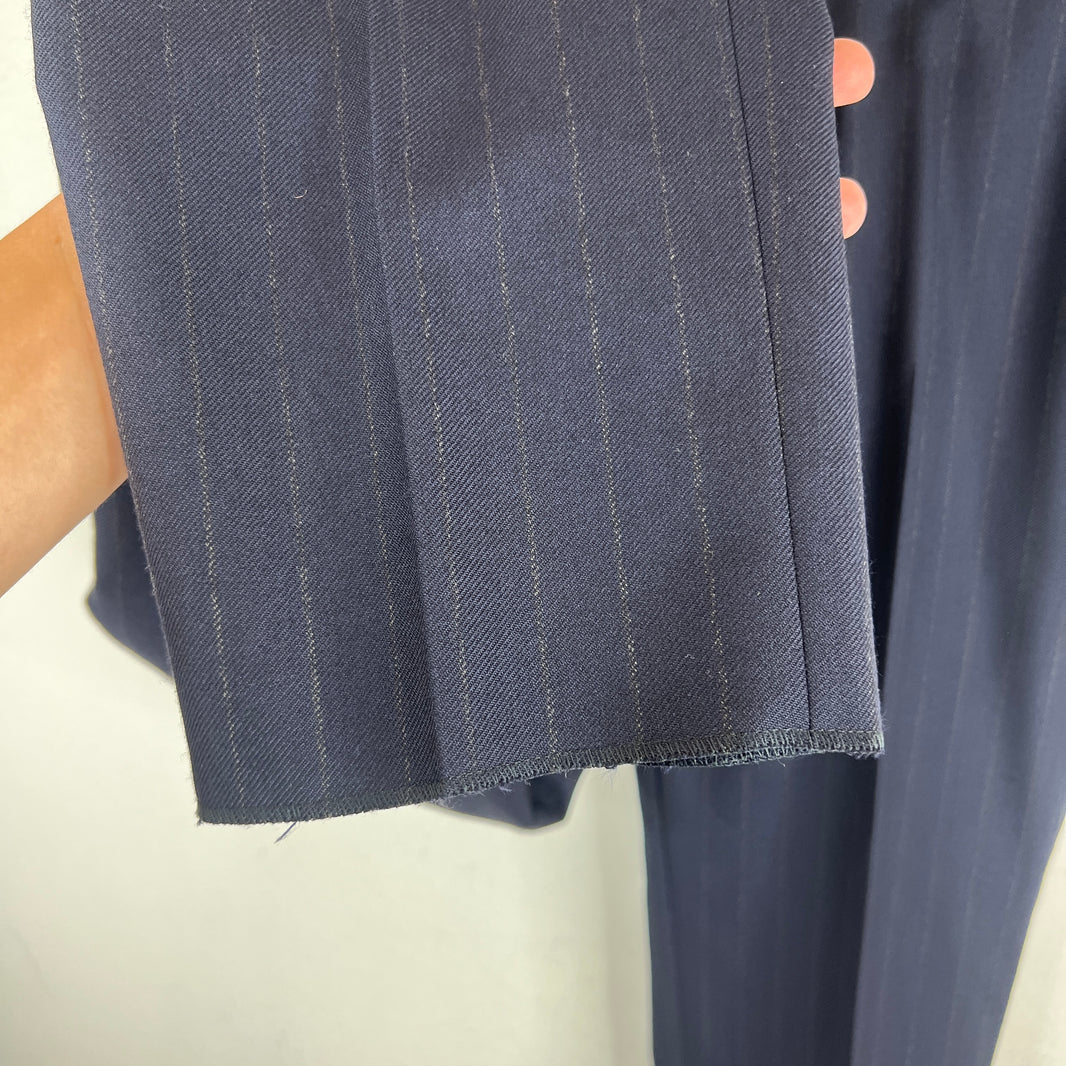 Dries Van Noten Striped Navy Suit Set