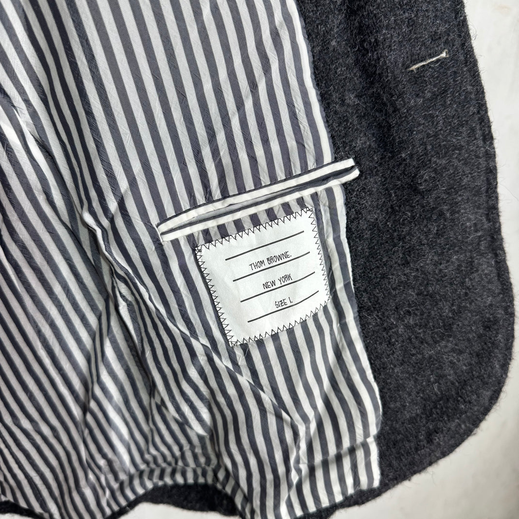 Thom Browne Dark Grey Wool Chore Blazer Jacket