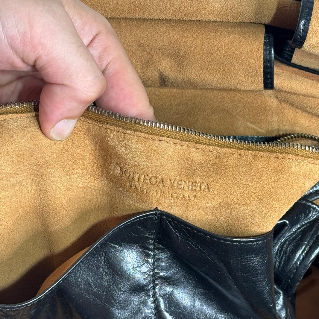 Bottega Veneta Black Arco Intrecciato Weekender Bag