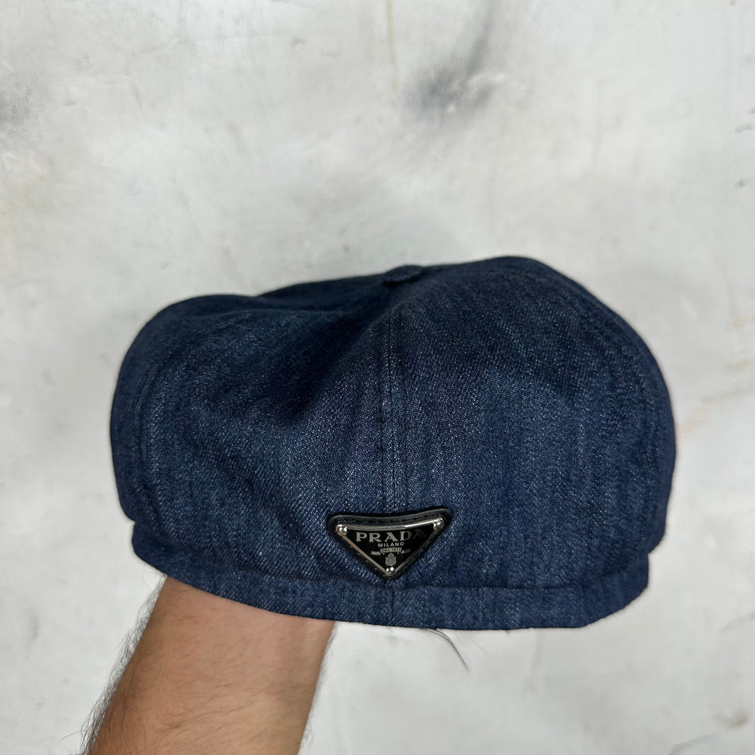 Prada Denim Newsboy Hat