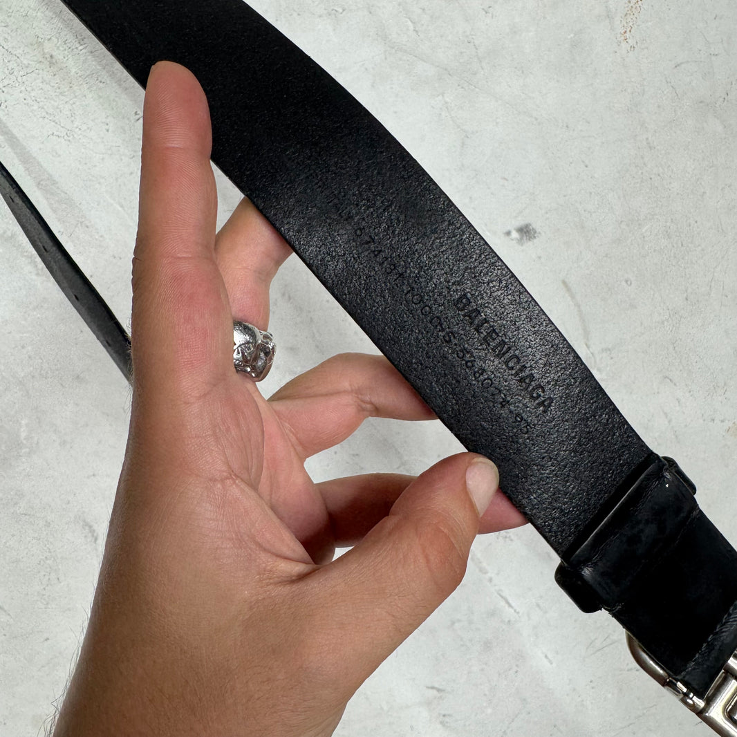 Balenciaga Interlock Smoked Leather Belt