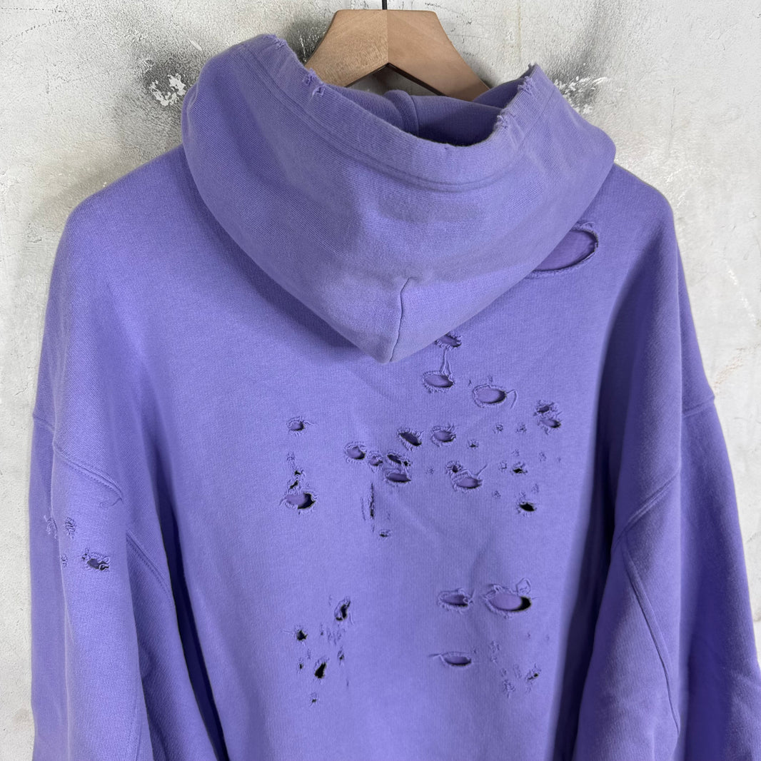 Balenciaga Purple Ripped Hoodie