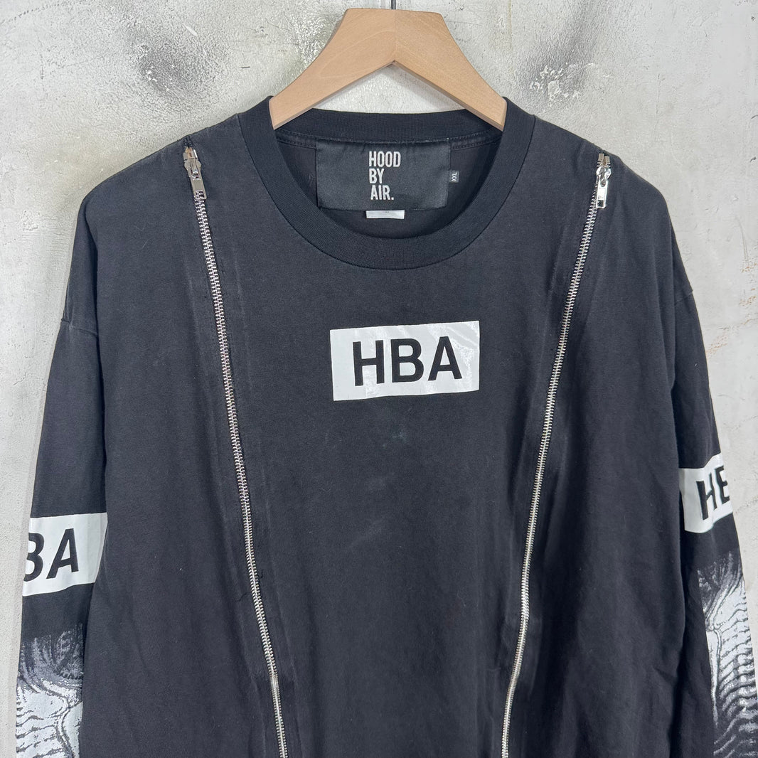 Hood By Air Zippered L/S Logo T-Shirt