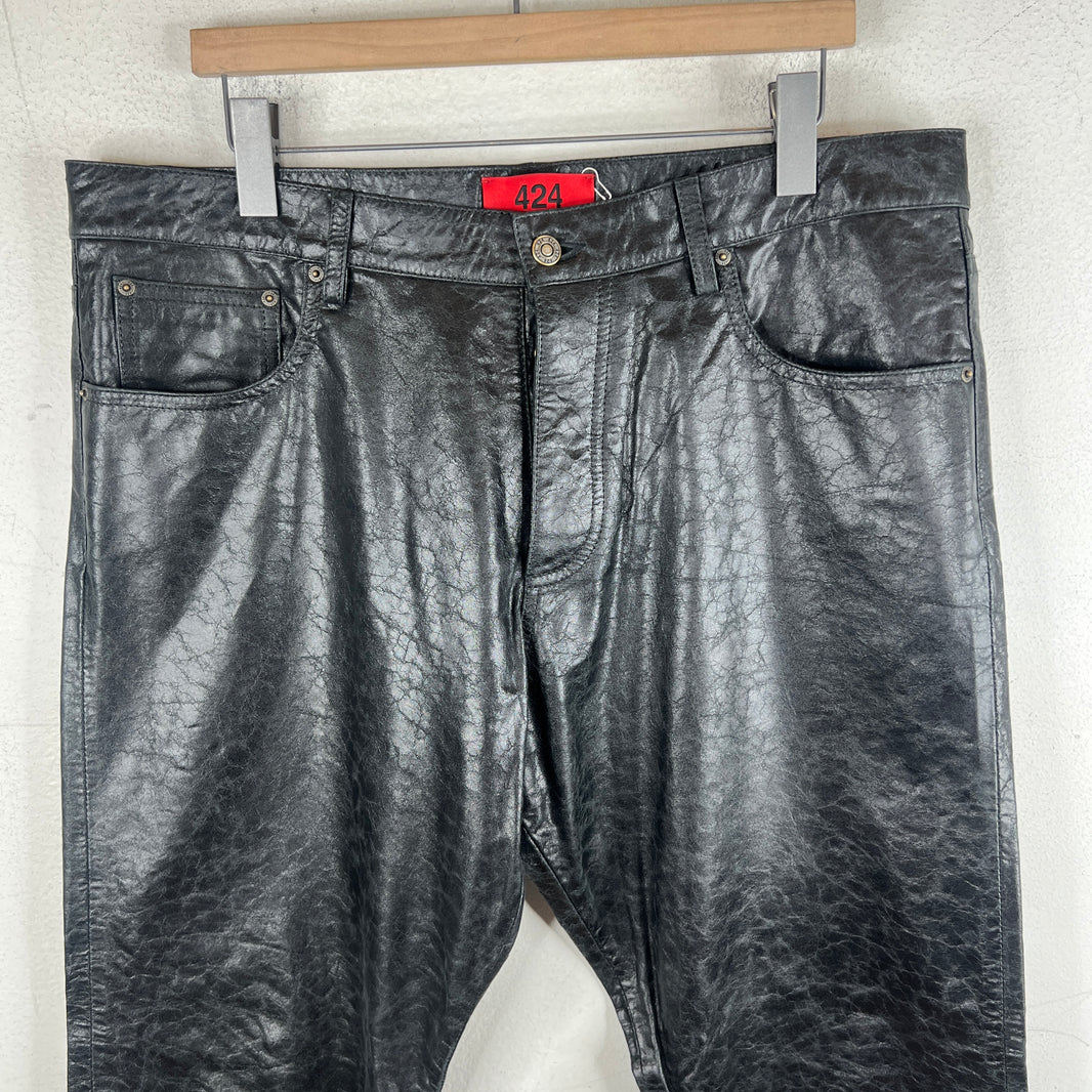 424 Paper Leather Jeans