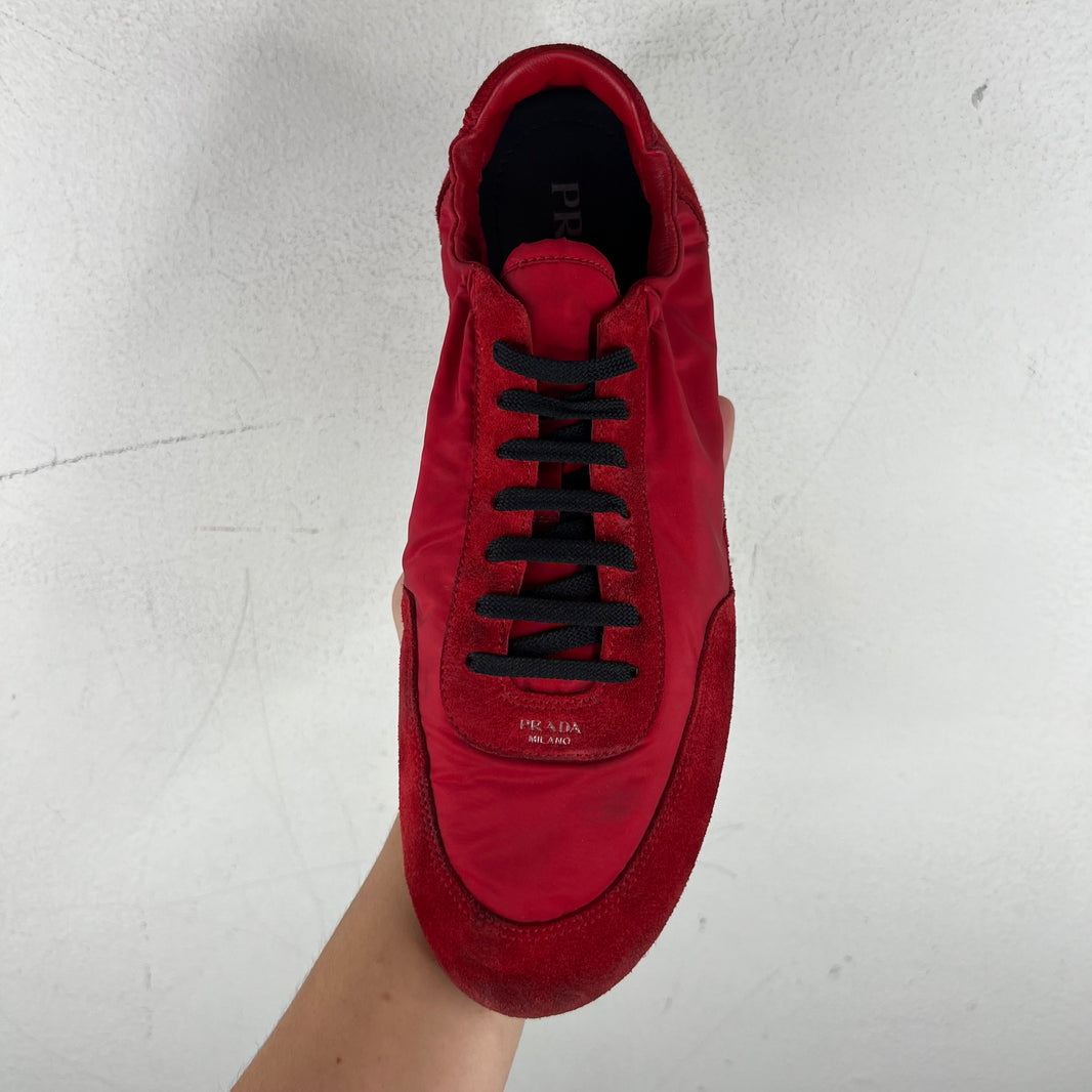 Prada Red Collapse Sneakers