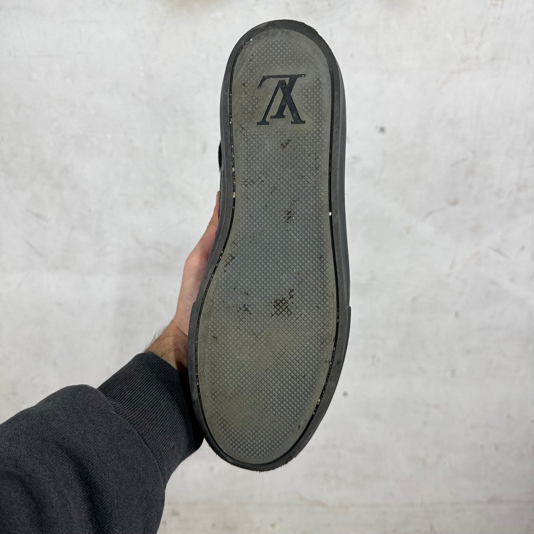 Louis Vuitton Black Straped Monogram Patent Sneakers