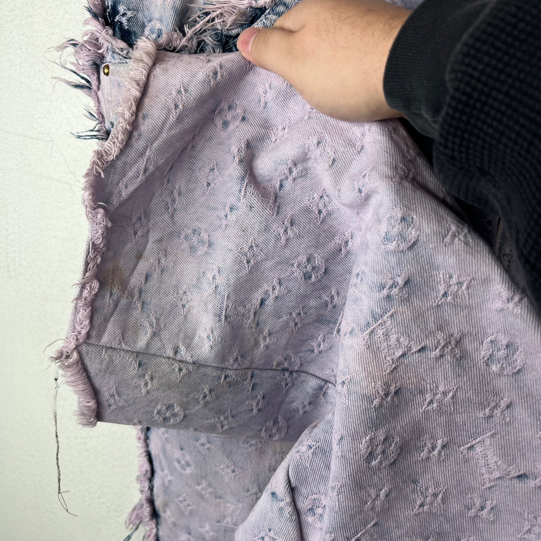 Louis Vuitton Purple Flayed Monogram Flared Carpenter Jeans