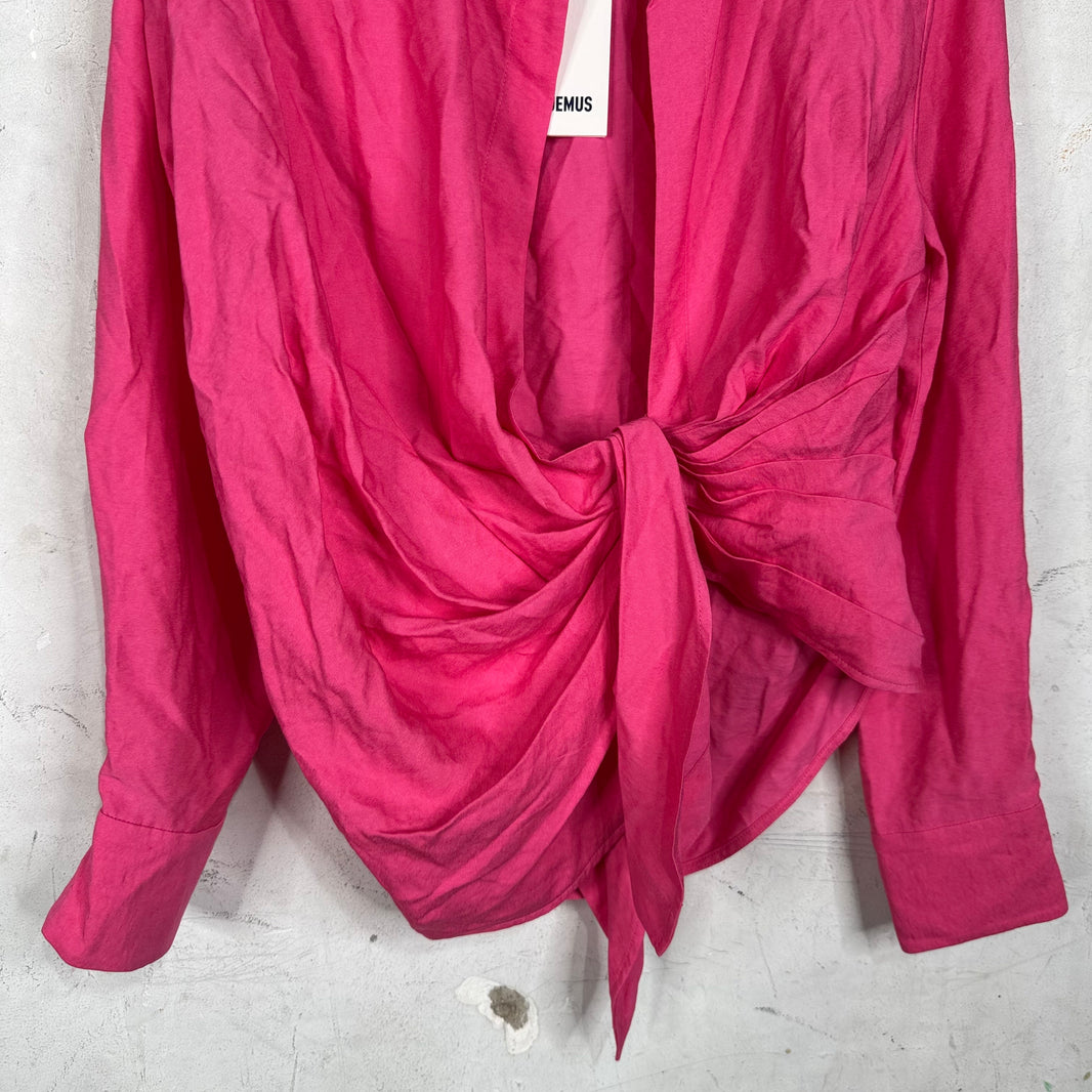 Jacquemus La Raphia Pink Chemise