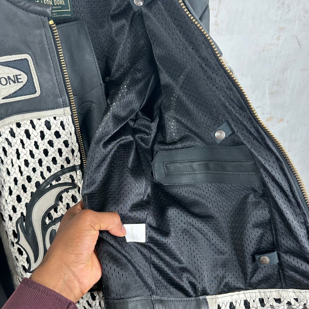 Aime Leon Dore x Vanson Woven Raffia Leather Jacket