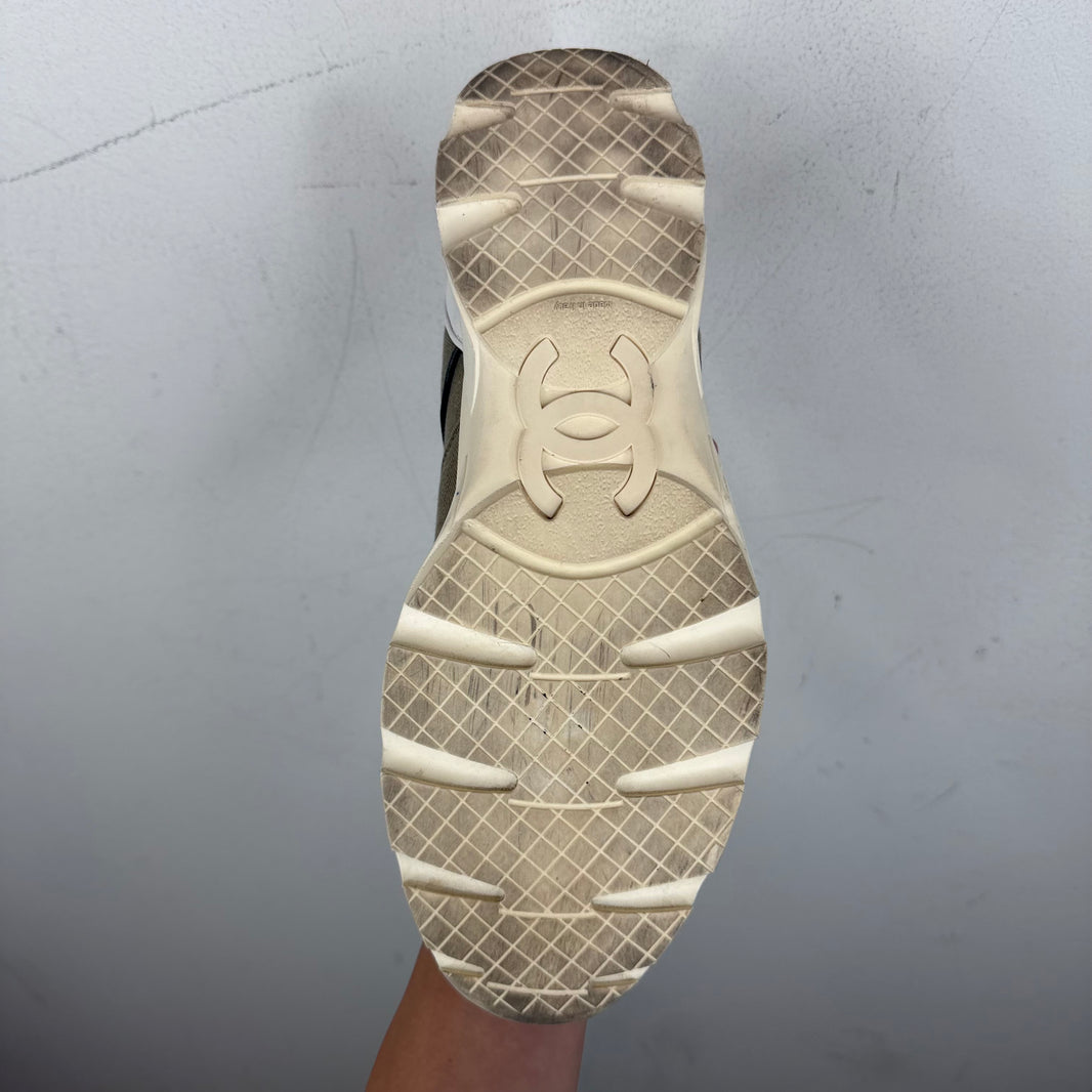 Chanel Olive Canvas Trainers