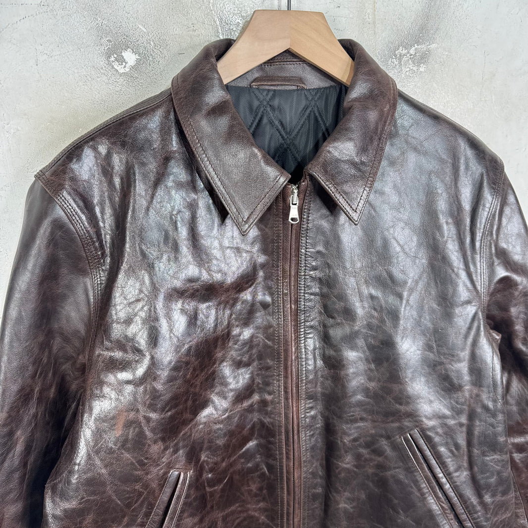 Stussy Brown Leather Garage Jacket