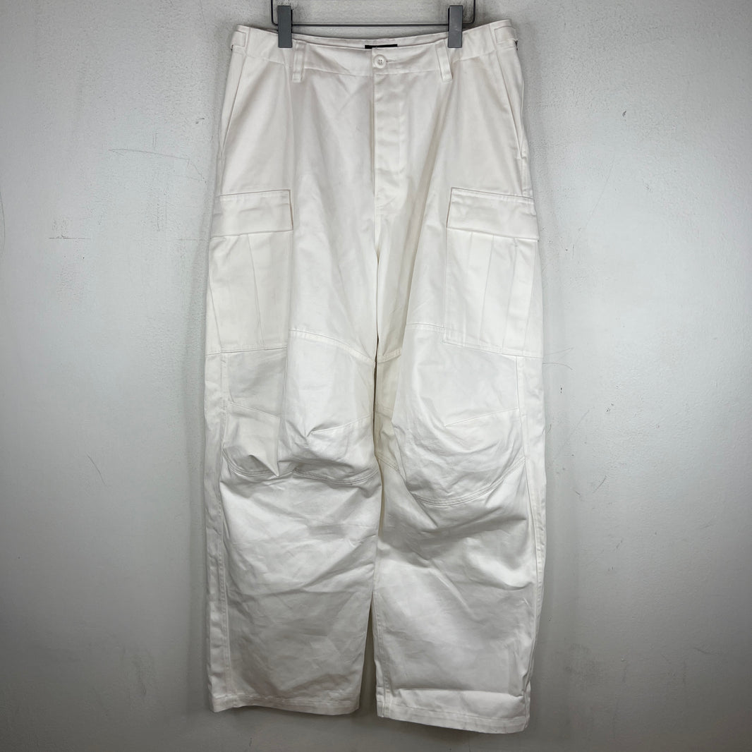 Balenciaga White Kick Knee Cargo Trousers