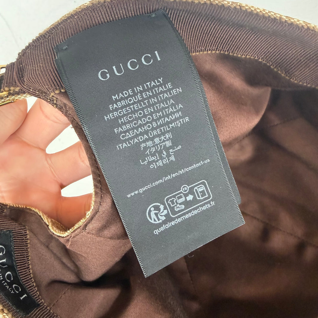 Gucci Black/Beige GG Canvas Monogram Baseball Hat