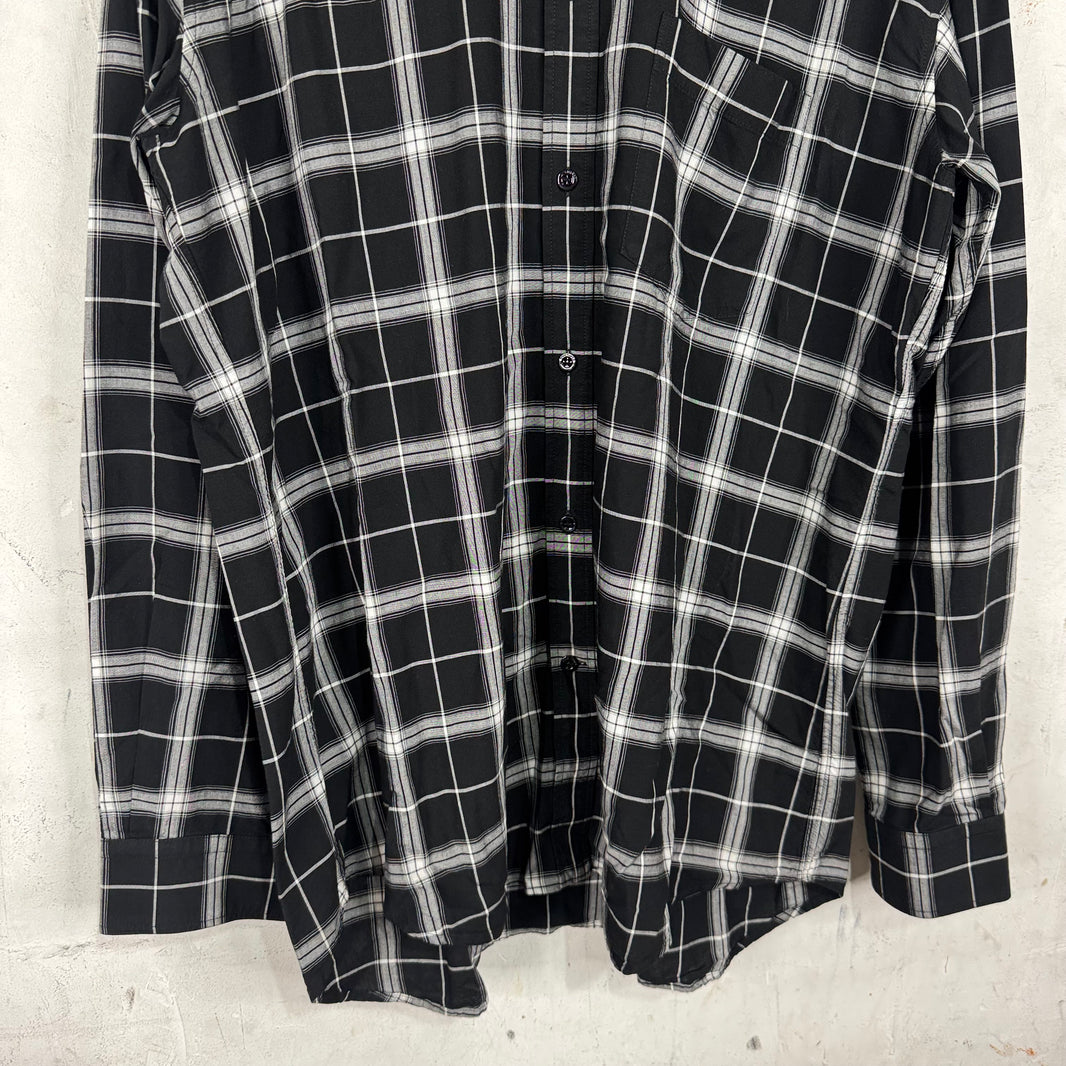 Balenciaga Viscose Plaid Logo Shirt