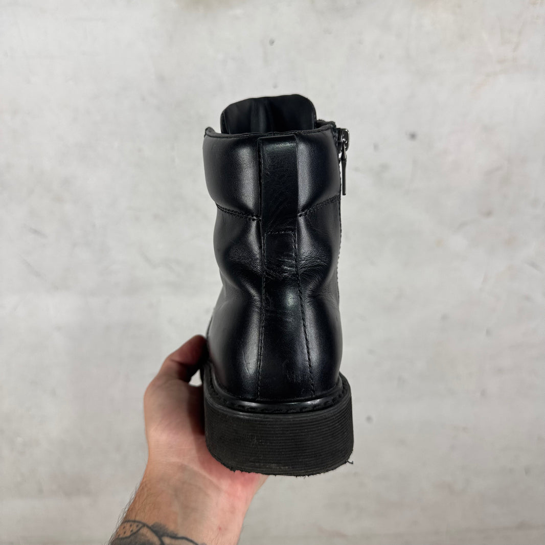 Prada Black Lace Up Boots