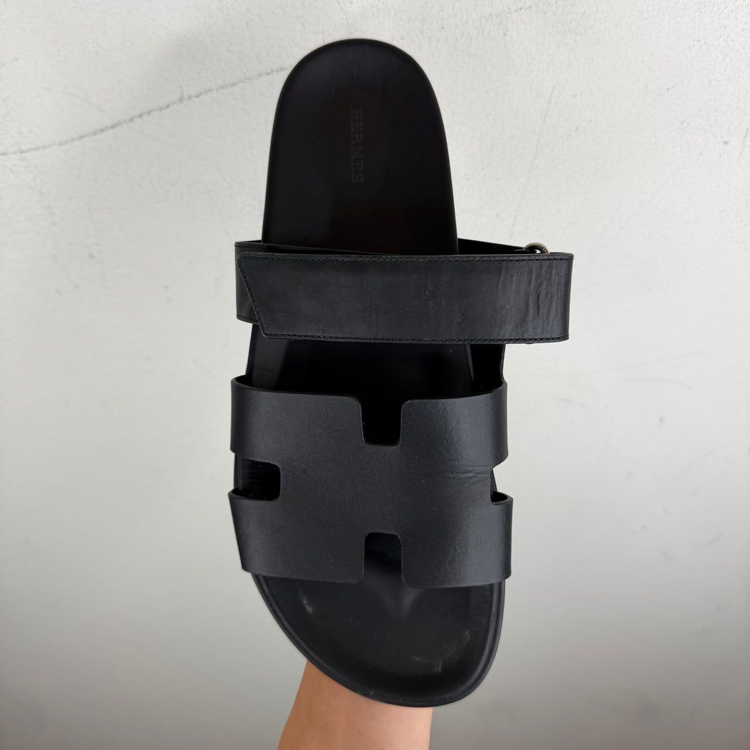 Hermes Black Chypre Sandals