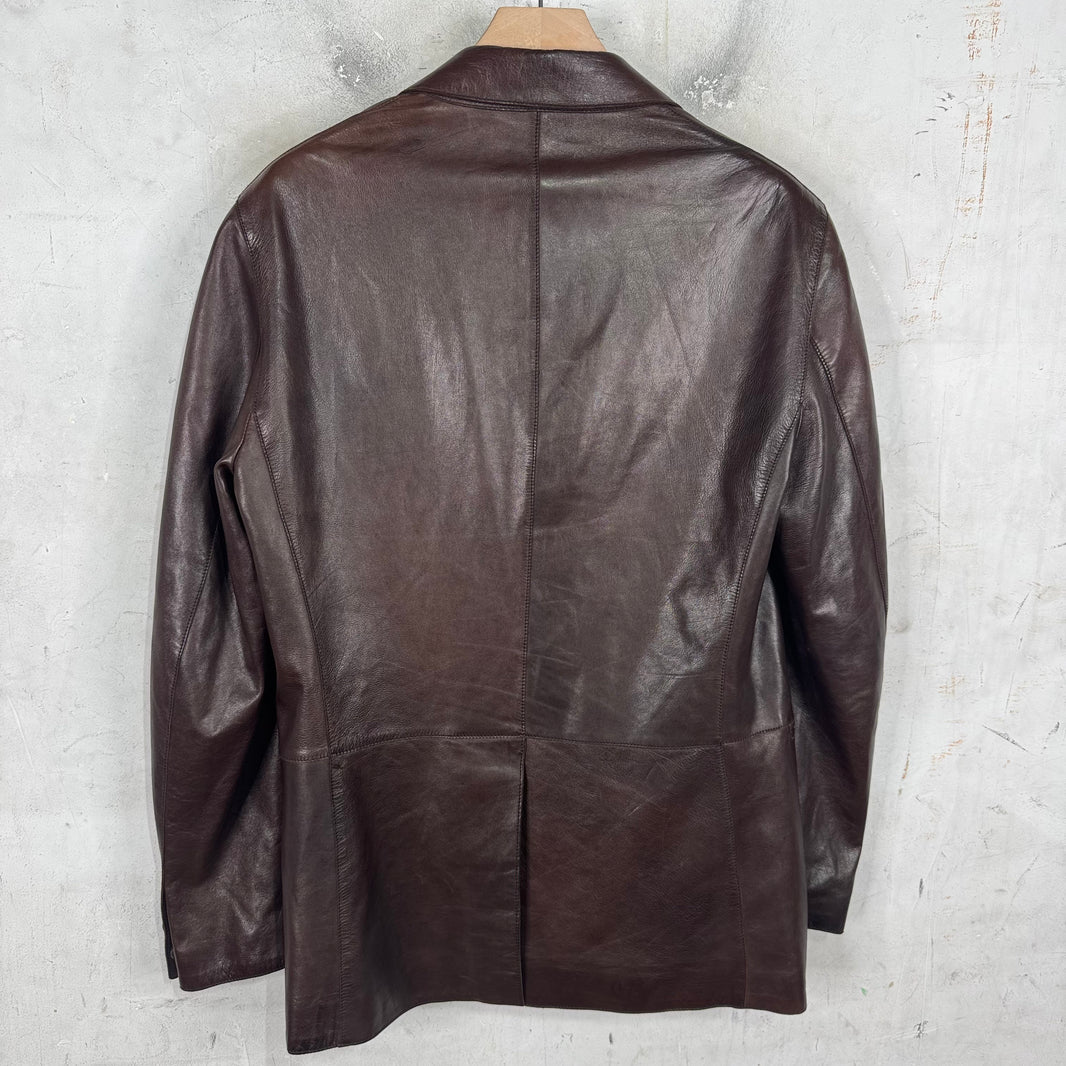 Giorgio Armani Leather Brown Blazer