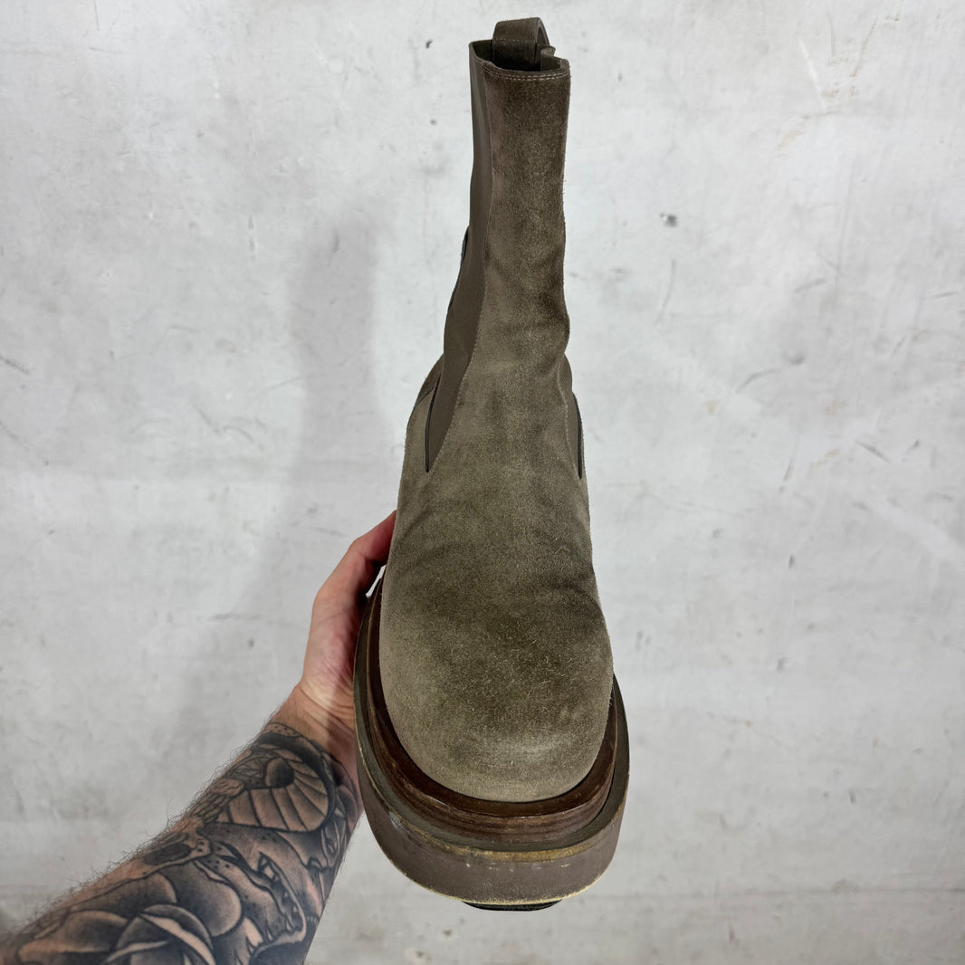 Rick Owens Suede Bogun Heel Boots