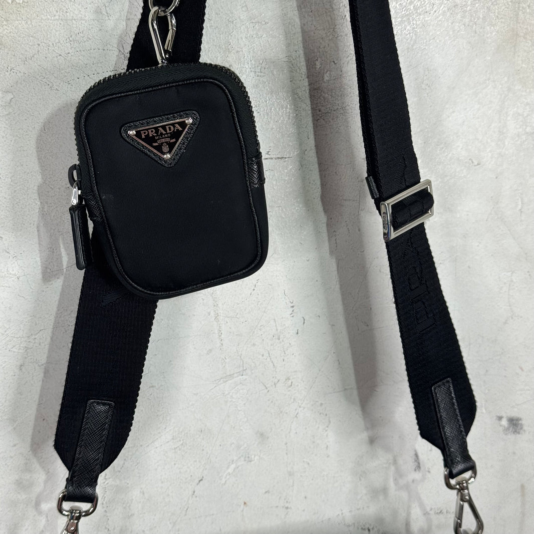 Prada Renylon Large Pocketed Messenger Bag