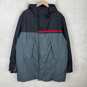 Prada Padded Striped Long Parka Jacket