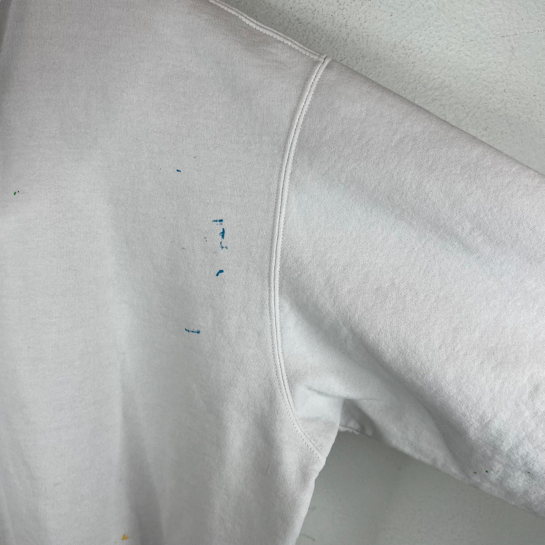 Supreme White MM6 Box Logo Zip-Up Hoodie