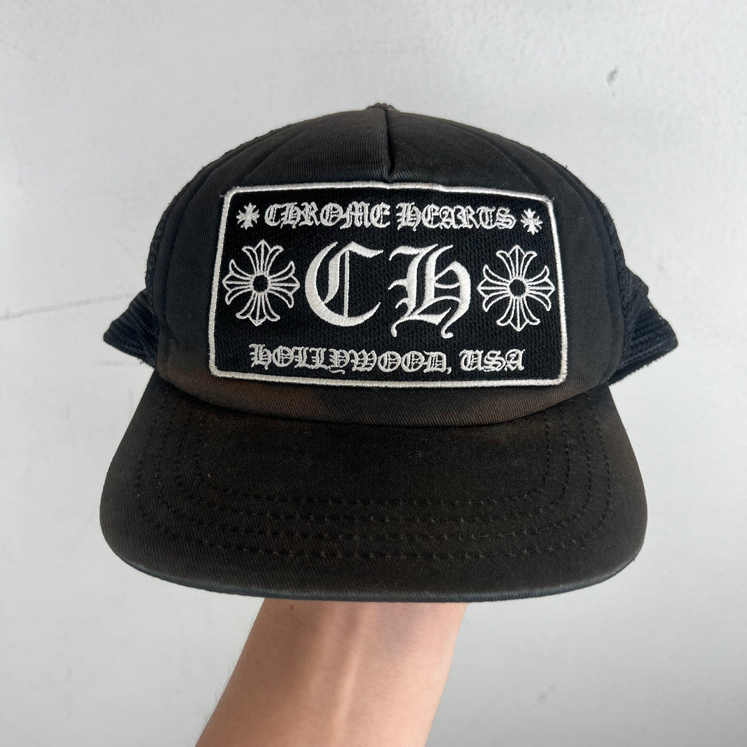 Chrome Hearts Smoked Hollywood Patch Trucker Hat