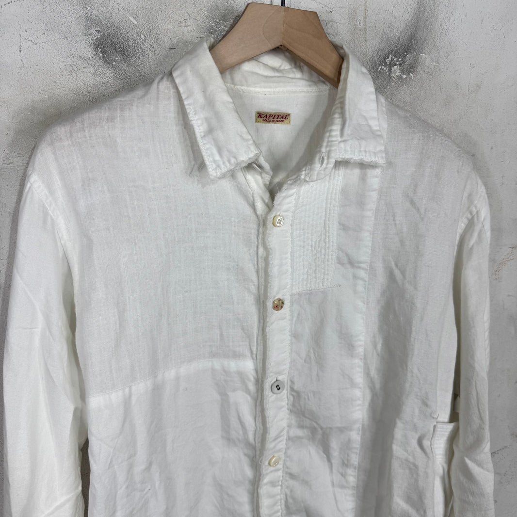 Kapital Patchwork Multi Button Linen Shirt