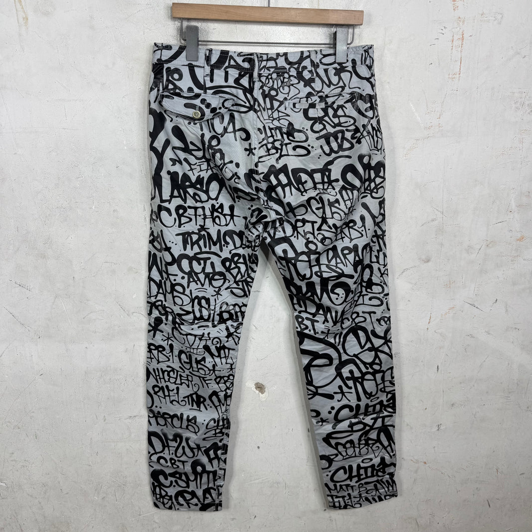 CDG Printed Script Trousers